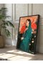 Female Portrait Illustration One Piece Black Wooden Framed Painting