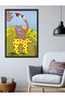 Illustration of an Animal with a Yellow Background, One-Piece Black Wooden Framed Painting - 3