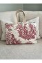 Handmade Red Toile De Jouy Pattern 11 Inch Tablet Bag Casual Handbag Women's Bag - 4