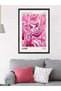 Retro Pink Love Poster One Piece Black Wooden Framed Painting - 3