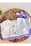 Pötikare Soft Series Hand Embroidered Carrot Rabbit Scalloped Summer Baby Romper Bandana Set 100% Cotton - 4