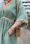 Muslin Cotton Bat Sleeve Maxi Dress - 5