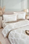 Florence Jacquard French Lace Modern Double Bedspread Set 240X250Cm (Cream)