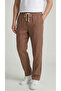 Men's Brown Linen Trousers Muslin Fabric Oversize Comfortable Fit Daily Use - 3