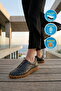 Black Genuine Leather Flexible Comfortable Sole Women's Casual Shoes 2010730Y Z