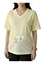 Elde Baby Printed V-Neck Oversized Maternity T-Shirt 1Gj6