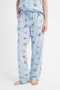 Women's Blue Lyc Suprem Pajama Bottoms with Pockets - 2