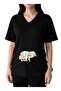 Elde Baby Printed V-Neck Oversized Maternity T-Shirt 1Gj6
