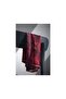 Twill Silk Scarf Burgundy, Abstract Floral Pattern - 3