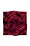 Twill Silk Scarf Burgundy, Abstract Floral Pattern - 2