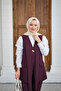 Women's Gold Button Detailed Vest Suit in Plum - 6