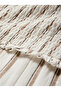 Children's Cream Brown Striped Drawstring Strap Linen Look Overalls with Trousers - 5