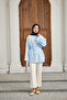Women's Double Sleeve Slit Shirt Light Blue - 3