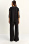 Black Lace Sleeves Oversize Basic T-Shirt Elastic Waist Loose Pants Modal Set 4115 60286085 - 8