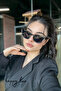 Vintage Black Marble Cat Eye Sunglasses - with Special Leather Case and Wipe Cloth as a Gift