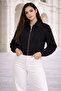 Women's Oversize Zippered Bomber Jacket - 2