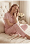 Women's Cotton Front-Stitched Short-Sleeved Pajama Set New Season - 4