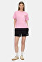 Lisa Light Pink Crew Neck Printed 100% Cotton Loose Fit Women's Tshirt - 4