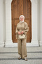 Women's Shepherd Buttoned Trousers with Pleated Detail Set in Cream - 4