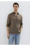 Brown Linen Shirt Slim Fit / Narrow Fit 0211466-83866 - 2