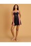 Women Black And Pink Panelled Swimdress With Built In Shorts - 6