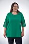 Women's Plus Size Sleeve Stone Embellished Blouse Green - 6