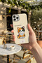 iPhone 12-12 Pro Compatible Kawaii Embroidered Cute Cat Figure Silicone Phone Case - 4