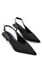 Black Suede Kitten Heeled Women's Shoes Pointed Toe - 2