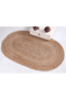 FFD Handmade Indian Braided Jute Rug Carpet - Natural Oval Area Rug for Boho Home Decor - 8
