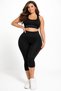 Black Plus Size Capri Leggings Big Size Leggings Sports and Casual Outerwear Leggings - 2