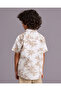 Boys White Printed Shirt And T Shirt Set - 4