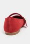 Berlin Red Suede Inner-Outer Leather Medium Strap Buckle Flat Women's Ballerina Shoes - 9