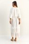 Women's White Elastic Waist Boat Neck Blouse Asymmetrical Layer Detailed Maxi Skirt Lined Suit 7646 60286142 - 7