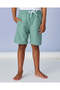 Boys Green Seersucker Swim Shorts