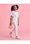 Girls White Printed Leggings - 5