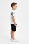 Boys' 2-Piece Shorts Set Bicycle Yala Short Sleeve Pocketed Printed T-Shirt - Elastic Waistband - 2