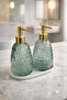 Royal Liquid Soap Dispenser 2Nd Generation with Stand Green-Yellow• White Base • Glass Soap Dispenser for Sink Bathroom Kitchen Countertop Liquid Soap Dispenser Soap Pump Kitchen Liquid Soap Dispenser Glass Detergent Dispenser Decorative - 4