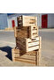 FFD Natural Wooden Storage Crates | Set of 4 Nesting Wooden Boxes with Cutout Handles