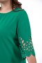 Women's Plus Size Sleeve Stone Embellished Blouse Green - 5