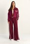 Women's Cherry Stripe Detailed Contrast Textured Jacket Wide Leg Trousers Set 8075 60286154 - 2