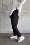 Men's Boyfriend Style Pleated Black Linen Trousers with Elastic Waist Summer Ke-1900 - 2
