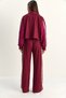 Women's Cherry Stripe Detailed Contrast Textured Jacket Wide Leg Trousers Set 8075 60286154 - 7