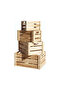 FFD Natural Wooden Storage Crates | Set of 4 Nesting Wooden Boxes with Cutout Handles - 3