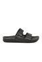 Black Genuine Leather Double-Strapped Soft Sole Men's Slippers 8422 m - 2