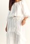 Women's White Elastic Waist Boat Neck Blouse Asymmetrical Layer Detailed Maxi Skirt Lined Suit 7646 60286142 - 6