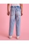 Girls Blue Heart Trim Mom Fit Jeans - 3