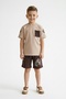 Boys' 2-Piece Shorts Set Bicycle Yala Short Sleeve Pocketed Printed T-Shirt - Elastic Waistband