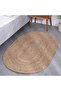 FFD Handmade Indian Braided Jute Rug Carpet - Natural Oval Area Rug for Boho Home Decor - 4