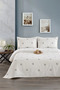 Dream Embroidered Chenille 3-Piece Double Bedspread Cream