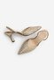 Women's Stiletto Pointed Toe Hand Knitted Classic Heeled Shoes with Elastic Back Arfes Gold - 6